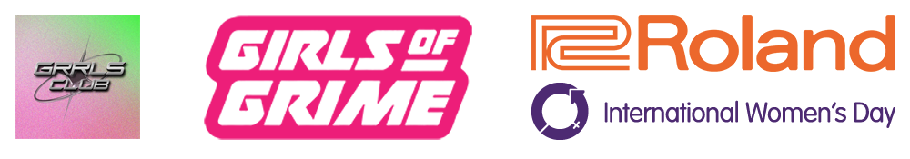 GIRLSofGRIME ROLAND SONIX GRRLSCLUB IWD logos