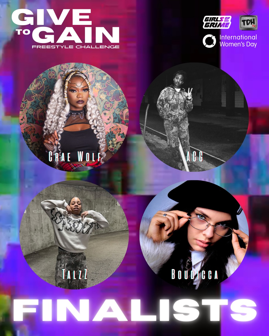 IWD 2026 GirlsofGrime GiveToGain finalists