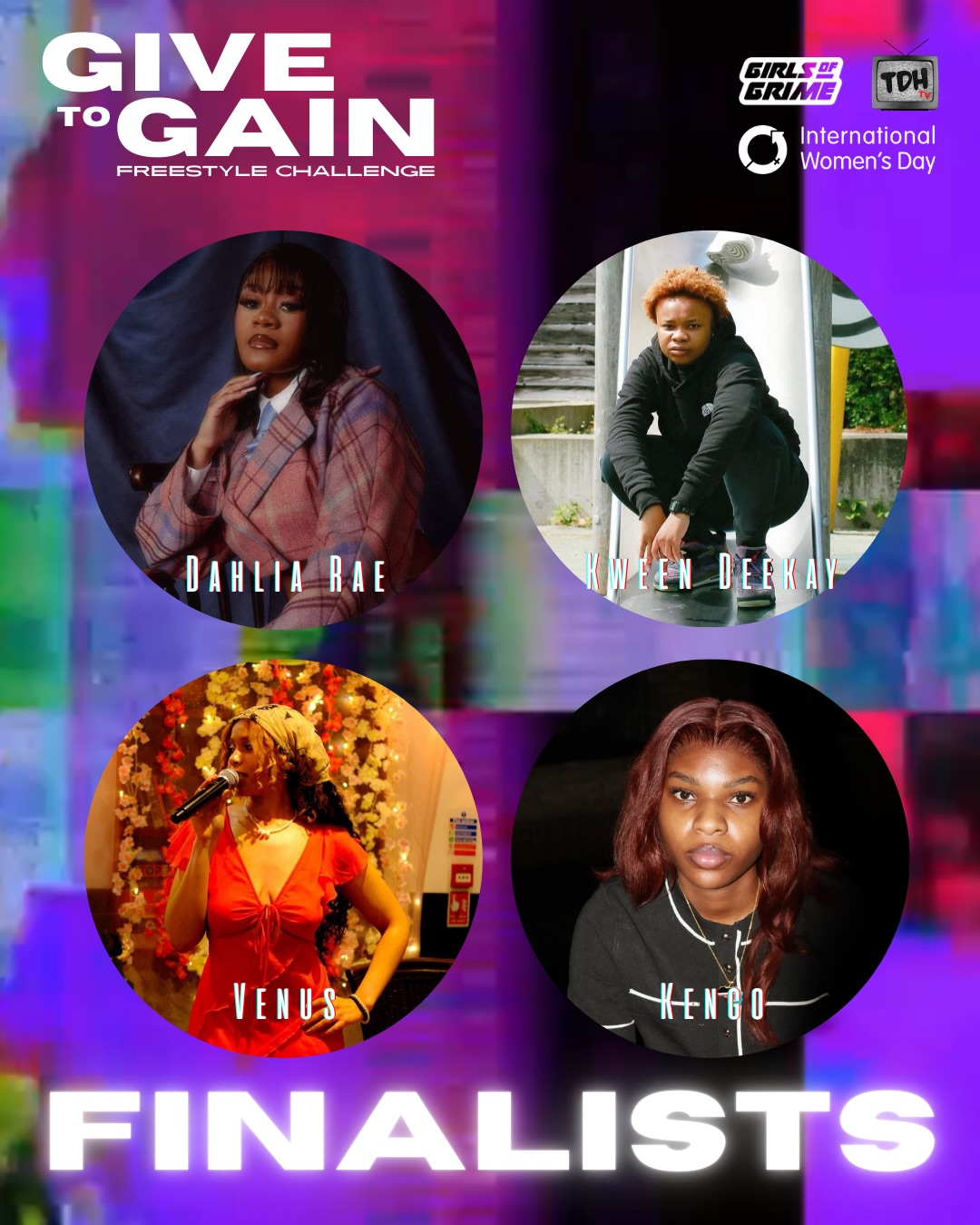 IWD 2026 GirlsofGrime GiveToGain finalists